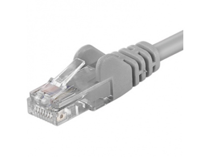 PremiumCord Patch kabel UTP RJ45-RJ45 level 5e 0.1m šedá, sputp001