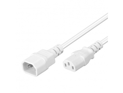 PremiumCord Prodlužovací kabel síť 230V, C13-C14, bílý 1m, kps1w