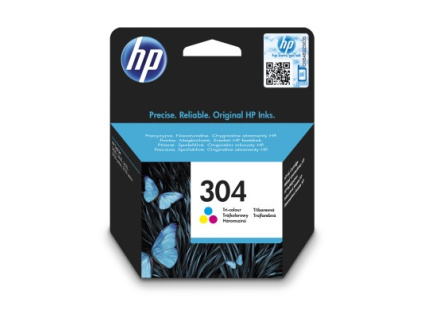 HP 304 Tri-color Original Ink Cartridge, N9K05AE, N9K05AE