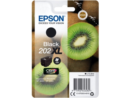 EPSON singlepack,Black 202XL,Premium Ink,XL, C13T02G14010