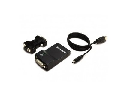Lenovo USB 3.0 to DVI/VGA Monitor Adapter, 0B47072