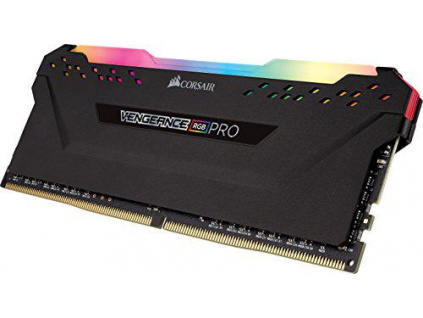 CORSAIR 16GB=2x8GB DDR4 3200MHz VENGEANCE RGB PRO BLACK s RGB LED CL16-18-18-36 1.35V XMP2.0 (RGB LED, 16GB=kit 2ks 8GB s černým chladičem), CMW16GX4M2C3200C16