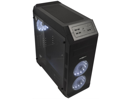 MICRONICS skříň MASTER M400 MESH/ bez zdroje/ ATX/ 2x USB3.0/ 2x USB2.0/ matná černá, MASTER M400 MESH