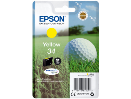 Epson Singlepack Yellow 34 DURABrite Ultra Ink, C13T34644010