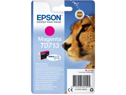 Epson Singlepack Magenta T0713 DURABrite Ultra Ink, C13T07134012