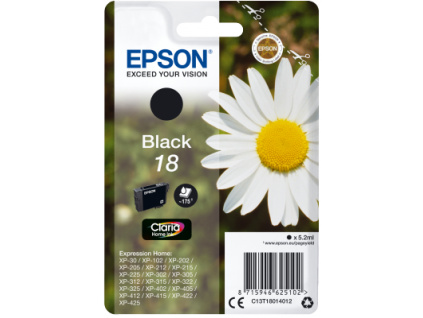 Epson Singlepack Black 18 Claria Home Ink, C13T18014012