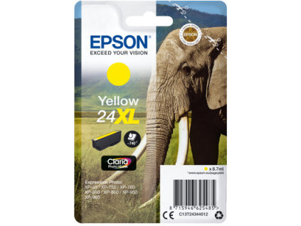 Epson Singlepack Yellow 24XL Claria Photo HD Ink, C13T24344012