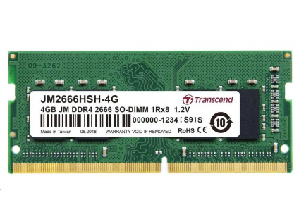 SODIMM DDR4 4GB 2666MHz TRANSCEND 1Rx8 512Mx8 CL19 1.2V, TS2666HSH-4G