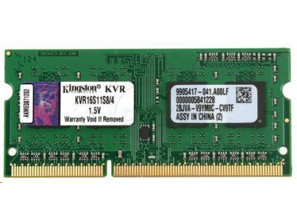 SODIMM DDR3 2GB 1600MHz CL11 SR X16 KINGSTON ValueRAM