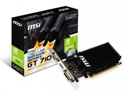 MSI VGA NVIDIA GeForce GT 710 1GD3H LP, GT710, GDDR3 1GB, DVI-I,HDMI,LP, pasiv