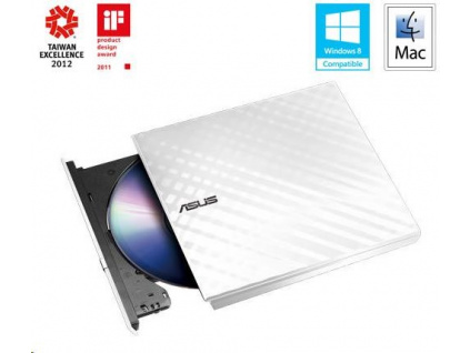 ASUS DVD Writer SDRW-08D2S-U LITE/WHITE, External Slim DVD-RW, white, USB