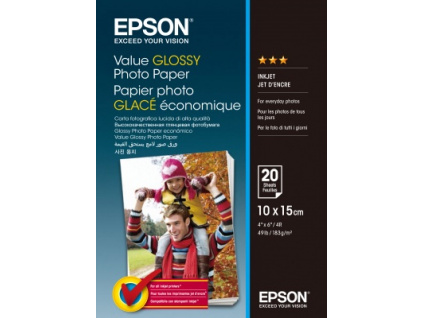 EPSON Value Glossy Photo Paper 10x15cm 20 sheet, C13S400037