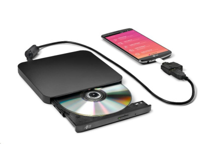 HITACHI LG - externí mechanika DVD-W/CD-RW/DVD±R/±RW/RAM/M-DISC GP95NB70, Ultra Slim, OTG konektor, Black, box+SW