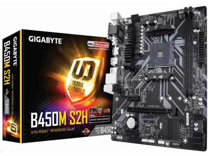 GIGABYTE MB Sc AM4 B450M S2H, AMD B450, 2xDDR4, VGA, mATX