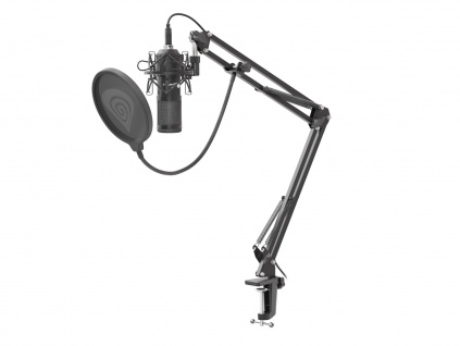 Streamovací mikrofon Genesis Radium 400, USB, kardioidní polarizace, ohybné rameno, pop-filter, NGM-1377