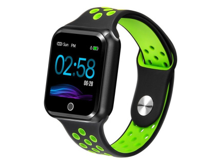 OPRAVENÉ - IMMAX chytré hodinky SW10/ 1.3" TFT LCD/ NRF52832/ BT/ IP67/ komp. s Android 2.3 / iOS 4.0 a vyšší/ černo-ze...