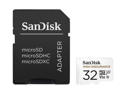 SanDisk High Endurance Video 32GB microSDHC / CL10 / UHS-3 V30 / vč. adaptéru