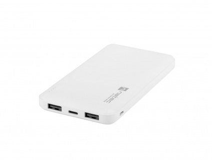 Natec Trevi Slim Power bank 10 000mAh, bílý, Type-C, micro USB