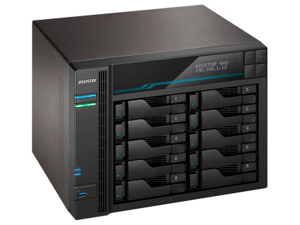 Asustor NAS AS6510T / 10x 2,5"/3,5" SATA III, 2x M.2/ Intel ATOM C3538 2.1 GHz/ 8GB/ 2x 10 GbE + 2x 2.5 GbE/ 2x USB 3.2, AS6510T