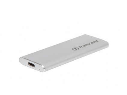 Transcend ESD240C 480GB USB 3.1 Gen2 (USB-C) Externí SSD disk (3D TLC), 520MB/R, 460MB/W, kompaktní rozměry, stříbrný, TS480GESD240C