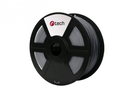 C-TECH tisková struna ( filament ) , ABS, 1,75mm, 1kg, stříbrná, 3DF-ABS1.75-S