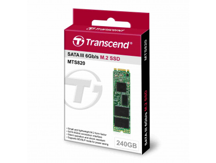 TRANSCEND SSD MTS820 240GB, M.2 2280, SATA III 6Gb/s, TLC, TS240GMTS820S