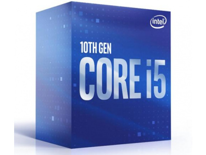 INTEL cpu CORE i5-10400F socket1200 Comet Lake BOX 65W 10.generace (s chladičem, 2.9GHz turbo 4.3GHz, 6x jádro, 12x vlákno, 12MB cache, pro DDR4 do 2666, bez grafiky), virtualizace, BX8070110400F