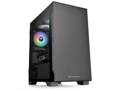 THERMALTAKE case S100 TG černý s oknem, 1x TG, 1x fan 120mm (mATX case bez zdroje), CA-1Q9-00S1WN-00