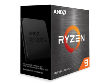 AMD cpu Ryzen 9 5900X AM4 Box (12core, 24x vlákno, 3.7GHz / 4.8GHz, 64MB cache, 105W), bez chladiče, 100-100000061WOF