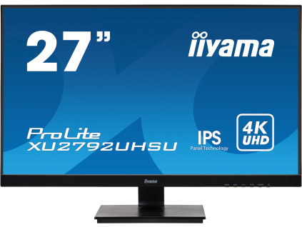 27'' iiyama XU2792UHSU-B1: IPS, 4K, 300cd/m2, 4ms, HDMI, DP, DVI, USB, černý, XU2792UHSU-B1