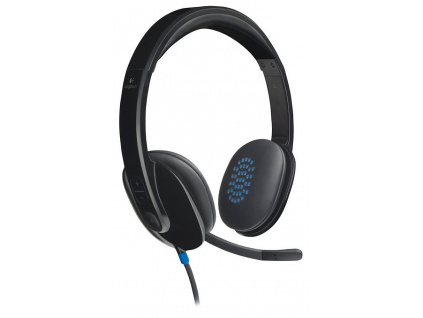 Logitech Headset Stereo H540/ drátová sluchátka + mikrofon/ USB/ černá, 981-000480