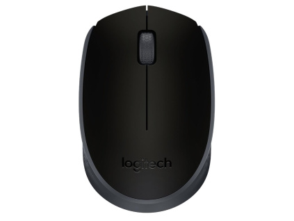 Logitech myš M171/ Bezdrátová/ Optická/ 1000dpi/ USB přijímač/ černá, 910-004424