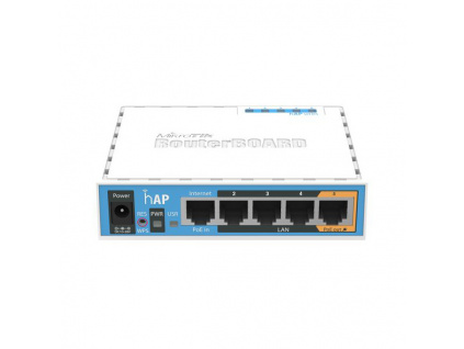 MikroTik RouterBOARD RB951Ui-2nD, hAP,CPU 650MHz, 5x LAN, 2.4Ghz 802.11b/g/n, USB, 1x PoE out, L4, RB951Ui-2nD