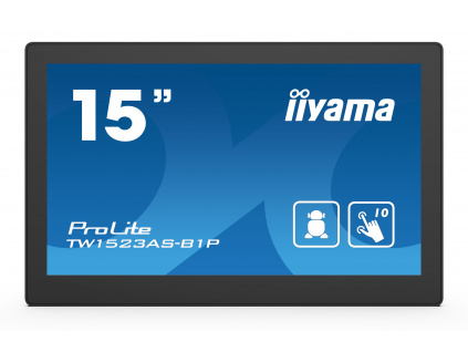 15'' iiyama TW1523AS-B1P: IPS, FullHD, capacitive, 10P, 450cd/m2, mini HDMI, WiFi, Android 8.1, TW1523AS-B1P