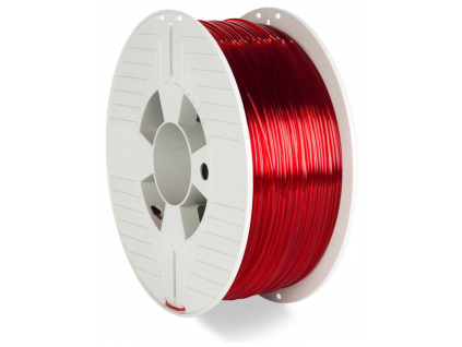 VERBATIM 3D tisková struna PETG / Filament / průměr 1,75mm / 1kg / červená průhledná (red transparent), 55054
