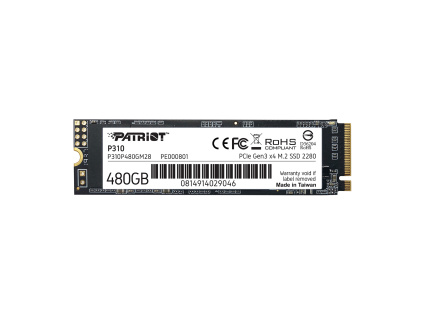 SSD 480GB PATRIOT P310 M.2 NVMe, Gen3x4, P310P480GM28