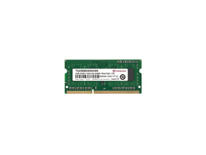 Transcend paměť 2GB DDR3 1600 SO-DIMM 1Rx8, TS256MSK64V6N