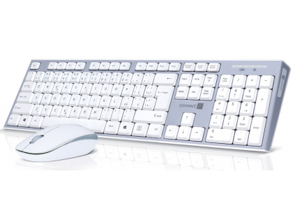 CONNECT IT Combo bezdrátová klávesnice + myš, 2,4GHz, USB, CZ + SK layout, šedo-bílá, CKM-7510-CS