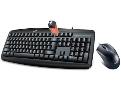 GENIUS Smart KM-200 set klávesnice a myši, drátový, CZ+SK layout, USB, černý, 31330003403