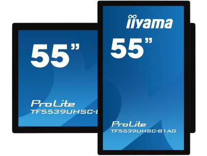 55'' iiyama TF5539UHSC-B1AG: IPS, 4K, capacitive, 15P, 500cd/m2, VGA, HDMI, DP, 24/7, IP54, černý, TF5539UHSC-B1AG