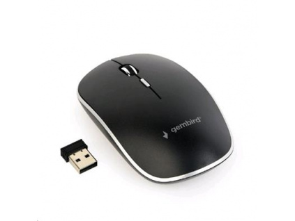 Myš GEMBIRD MUSW-4B-01, černá, bezdrátová, USB nano receiver, MYS054267