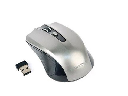 Myš GEMBIRD MUSW-4B-04-BG, černo-šedá, bezdrátová, USB nano receiver, MYS054273