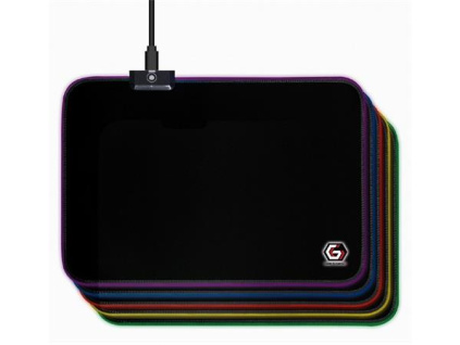 Gembird Podložka pod myš látková černá, MP-GAMELED-M, USB, RGB podsvícení, herní, 250x350mm, POD0521G9