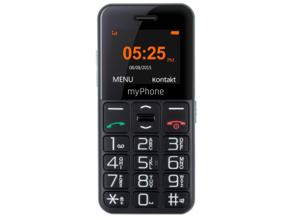 myPhone Halo Easy Senior 1,77"/ Single SIM/ Micro SDHC až 32 GB/ černý, TELMY10EASYBK