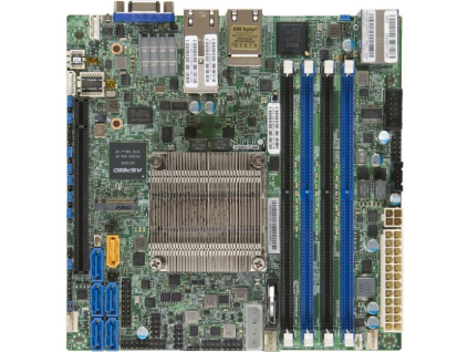SUPERMICRO mini-ITX MB Xeon D-1557 (12-core), 4x DDR4 ECC DIMM,6xSATA1x PCI-E 3.0 x16, 2x10GbE+2x1GbE LAN,IPMI, MBD-X10SDV-12C-TLN4F-O