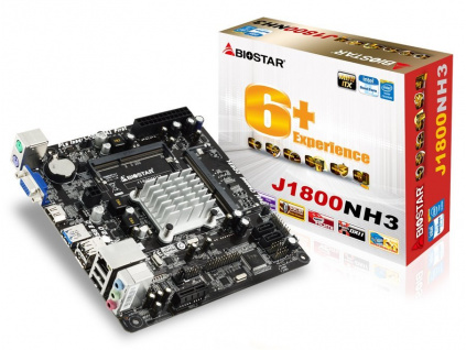 BIOSTAR, Intel J1800, MiniITX, GbE, J1800NH3