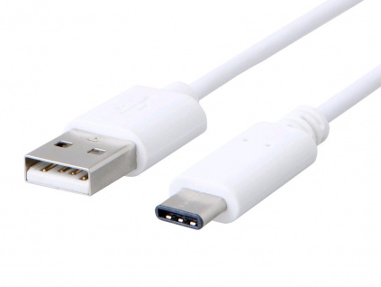 Kabel C-TECH USB 2.0 AM na Type-C kabel (AM/CM), 1m, bílý, CB-USB2C-10W