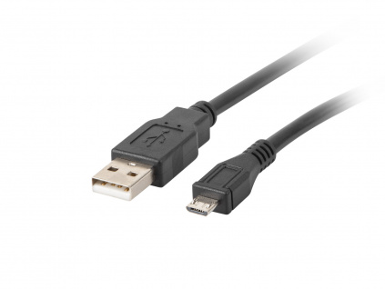 LANBERG Kabel USB 2.0 AM/Micro, 1m, černý, CA-USBM-10CC-0010-BK