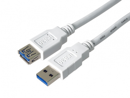 PremiumCord Prodlužovací kabel USB 3.0 Super-speed 5Gbps A-A, MF, 9pin, 3m bílá, ku3paa3w