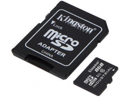 8GB microSDHC Kingston Industrial C10 A1 pSLC s adaptérem, SDCIT2/8GB